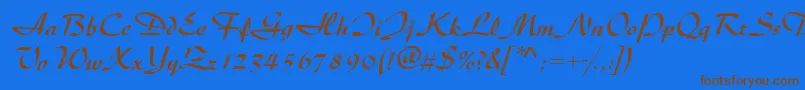 DiscipleRegular Font – Brown Fonts on Blue Background