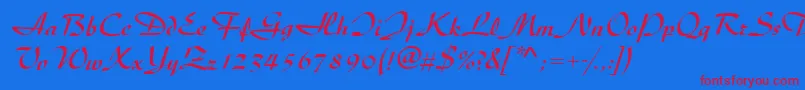 DiscipleRegular Font – Red Fonts on Blue Background