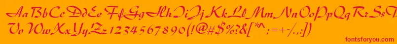 DiscipleRegular Font – Red Fonts on Orange Background