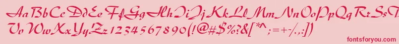 DiscipleRegular-Schriftart – Rote Schriften auf rosa Hintergrund
