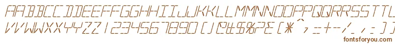 SilverballItalic-Schriftart – Braune Schriften auf weißem Hintergrund