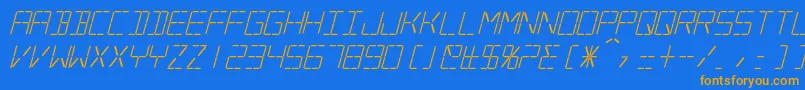 SilverballItalic Font – Orange Fonts on Blue Background