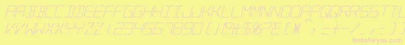 フォントSilverballItalic – ピンクのフォント、黄色の背景