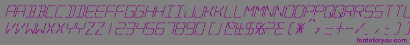 フォントSilverballItalic – 紫色のフォント、灰色の背景