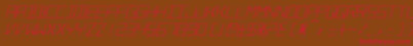 フォントSilverballItalic – 赤い文字が茶色の背景にあります。