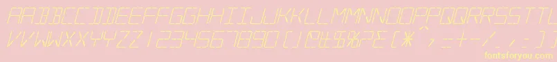 Czcionka SilverballItalic – żółte czcionki na różowym tle