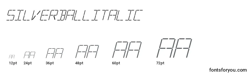 SilverballItalic Font Sizes