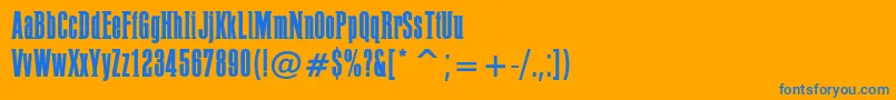 Шрифт PffusionLight – синие шрифты на оранжевом фоне