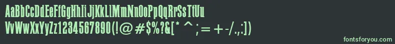 フォントPffusionLight – 黒い背景に緑の文字