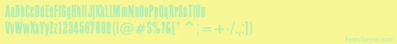 PffusionLight-Schriftart – Grüne Schriften auf gelbem Hintergrund