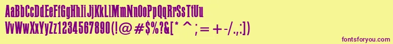 PffusionLight-fontti – violetit fontit keltaisella taustalla