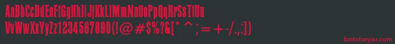 Шрифт PffusionLight – красные шрифты на чёрном фоне