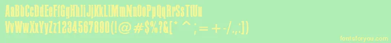 PffusionLight-fontti – keltaiset fontit vihreällä taustalla