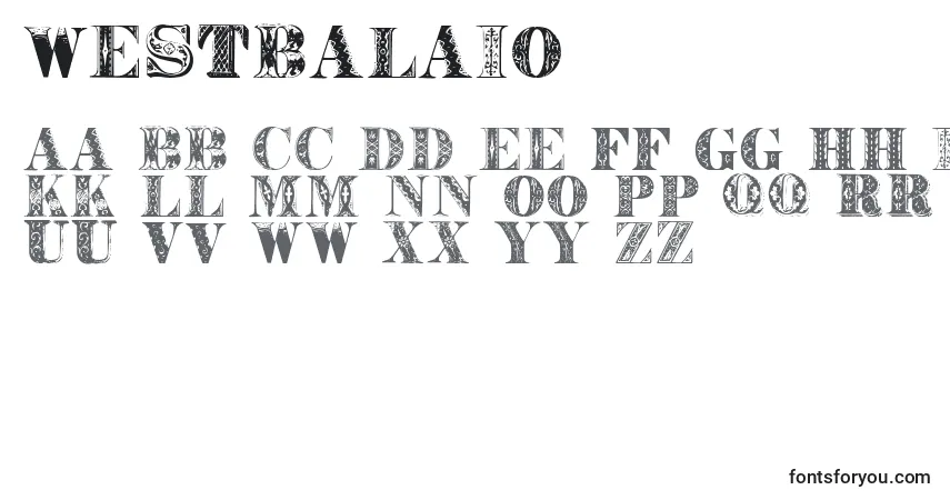 Schriftart Westbalaio – Alphabet, Zahlen, spezielle Symbole