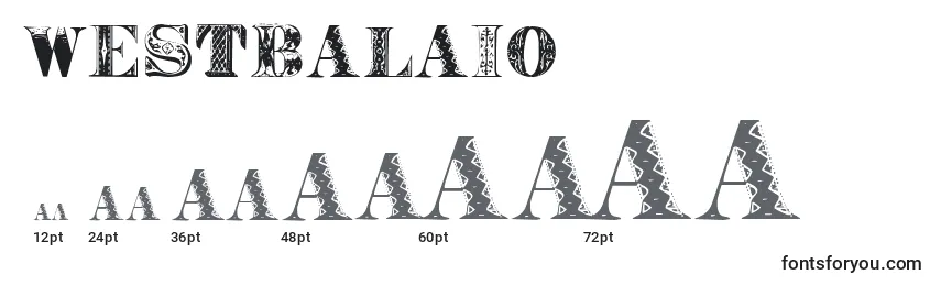Размеры шрифта Westbalaio