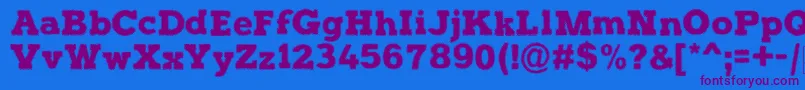 HalftonePosterDemo Font – Purple Fonts on Blue Background