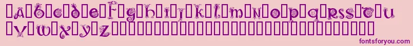 Celtic1-Schriftart – Violette Schriften auf rosa Hintergrund