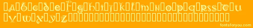 Celtic1-fontti – keltaiset fontit oranssilla taustalla