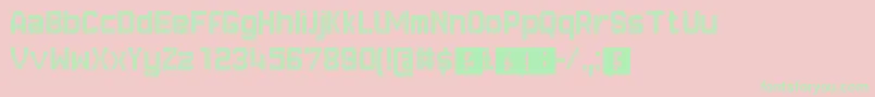 フォントGvbBusPid10x7 – ピンクの背景に緑の文字