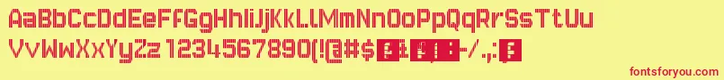 GvbBusPid10x7 Font – Red Fonts on Yellow Background