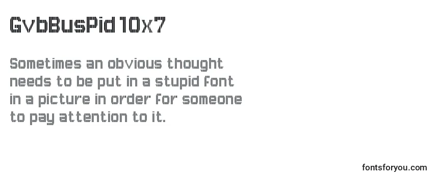Review of the GvbBusPid10x7 Font