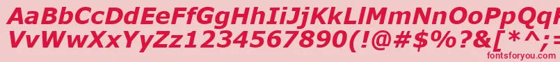 フォントVerdankz – ピンクの背景に赤い文字