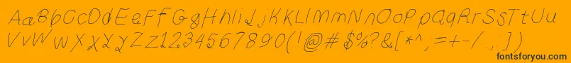 Curlykuethinita Font – Black Fonts on Orange Background