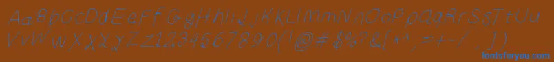 Curlykuethinita Font – Blue Fonts on Brown Background