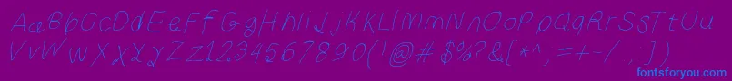 Curlykuethinita Font – Blue Fonts on Purple Background