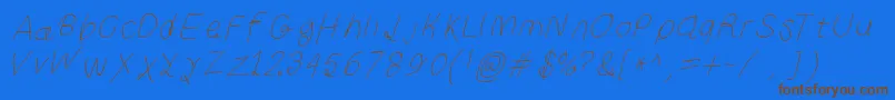 Curlykuethinita Font – Brown Fonts on Blue Background