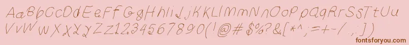Curlykuethinita Font – Brown Fonts on Pink Background