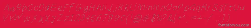 Curlykuethinita Font – Gray Fonts on Red Background