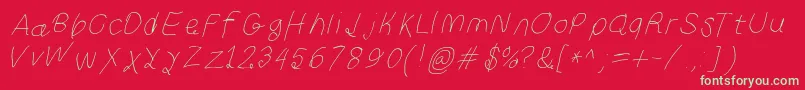 Curlykuethinita Font – Green Fonts on Red Background
