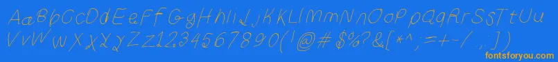 Curlykuethinita Font – Orange Fonts on Blue Background