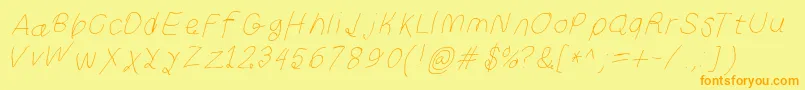 Curlykuethinita Font – Orange Fonts on Yellow Background