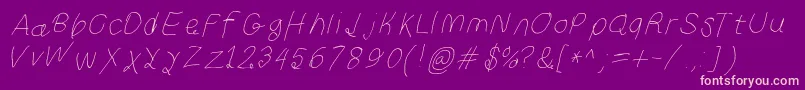 Curlykuethinita Font – Pink Fonts on Purple Background