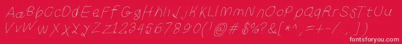 Curlykuethinita Font – Pink Fonts on Red Background