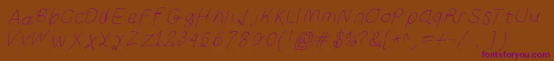 Curlykuethinita Font – Purple Fonts on Brown Background