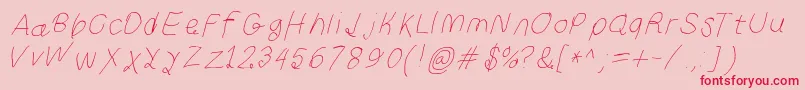 Curlykuethinita Font – Red Fonts on Pink Background