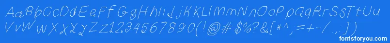 Curlykuethinita Font – White Fonts on Blue Background