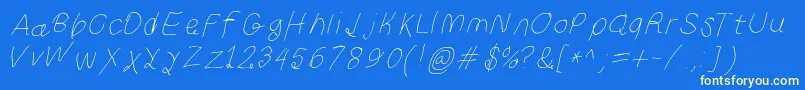 Curlykuethinita Font – Yellow Fonts on Blue Background