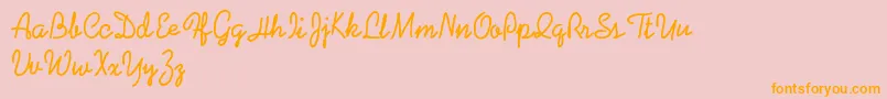 Coalpenpersonaluse Font – Orange Fonts on Pink Background