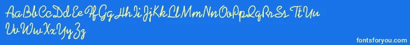 Coalpenpersonaluse Font – Yellow Fonts on Blue Background