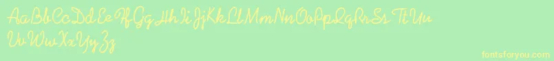 Coalpenpersonaluse Font – Yellow Fonts on Green Background