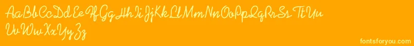 Coalpenpersonaluse Font – Yellow Fonts on Orange Background