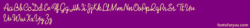Coalpenpersonaluse Font – Yellow Fonts on Purple Background