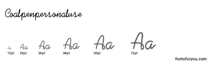 Coalpenpersonaluse Font Sizes