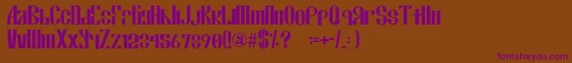 Czcionka Roja – fioletowe czcionki na brązowym tle