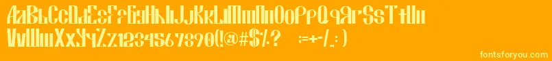 フォントRoja – オレンジの背景に黄色の文字