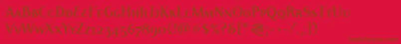 Police DyadismdscitcTtMedium – polices brunes sur fond rouge
